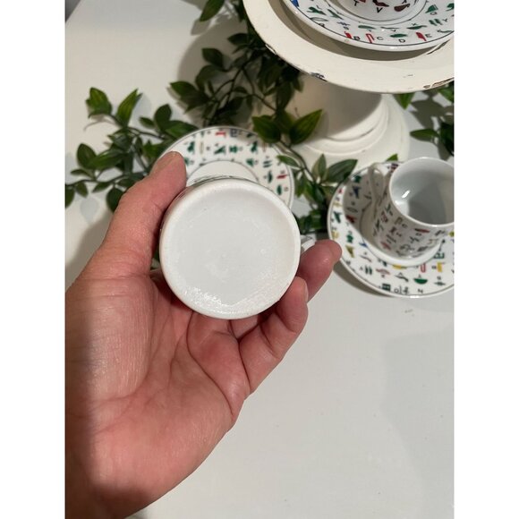 Egyptian Hieroglyphic Tea Cup & Saucer Set Of 3 - Picture 2 of 10